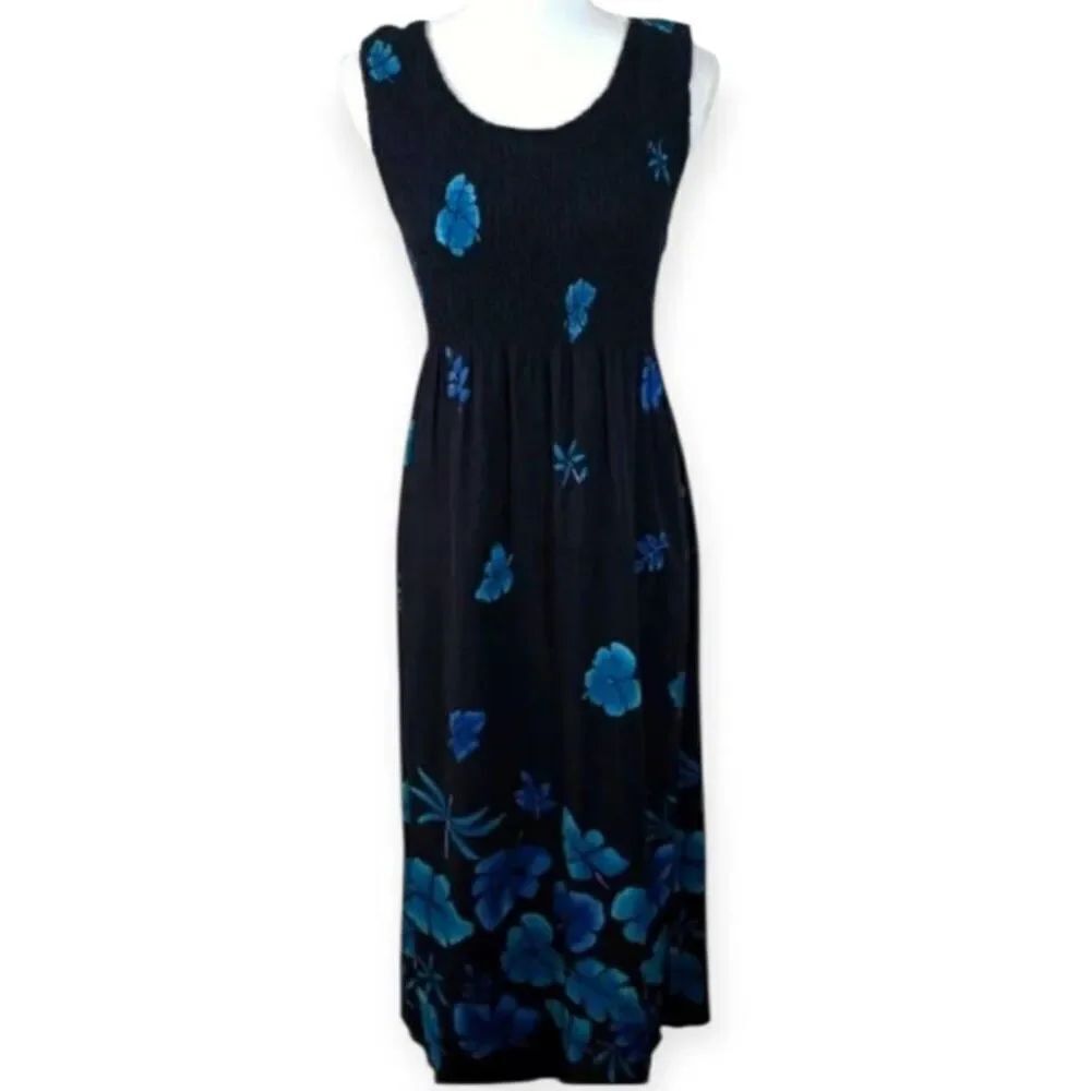 D.G.I NAVY FLORAL DRESS SZ.S/M EUC.